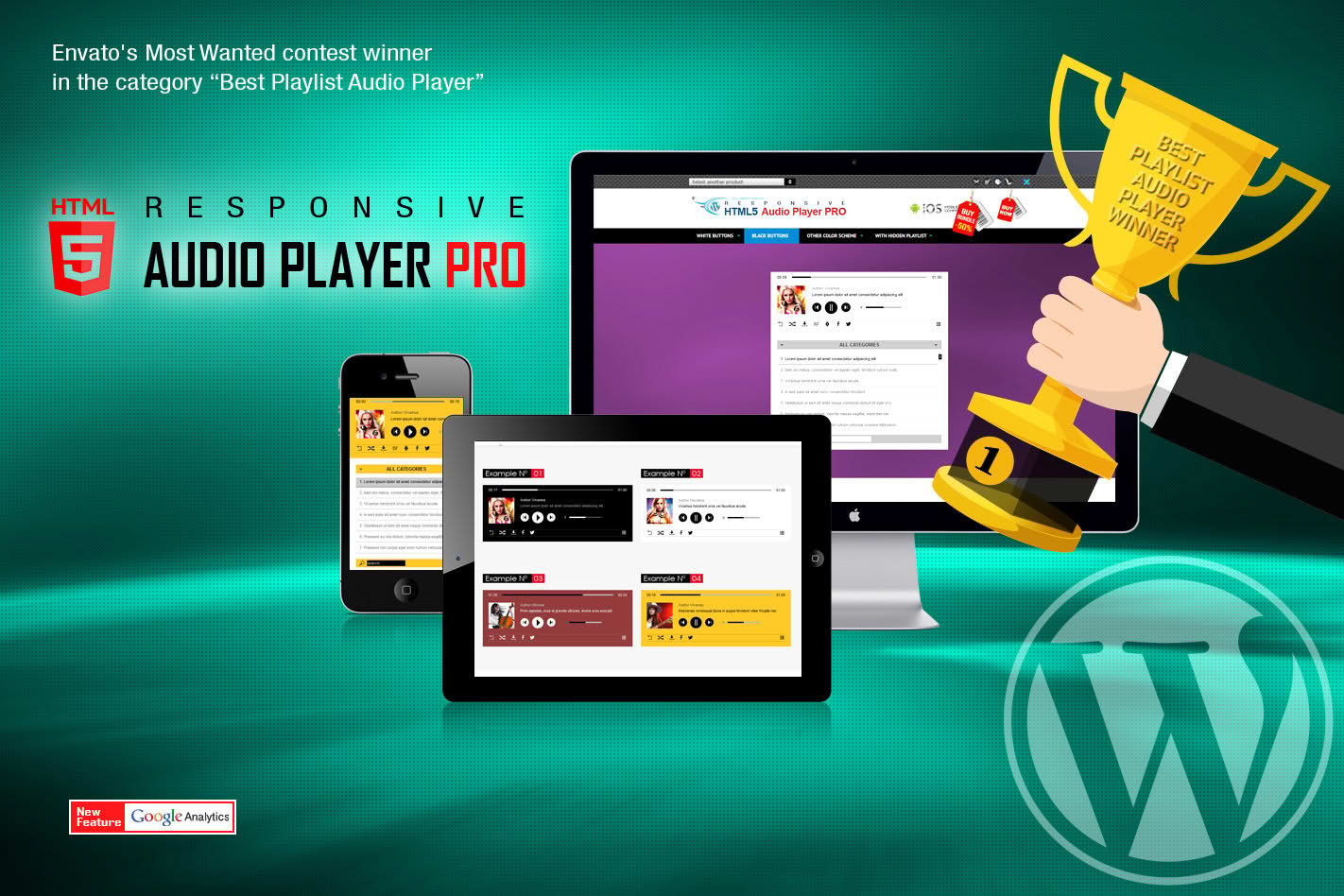 Download Responsive HTML Audio Player PRO WordPress Plugin