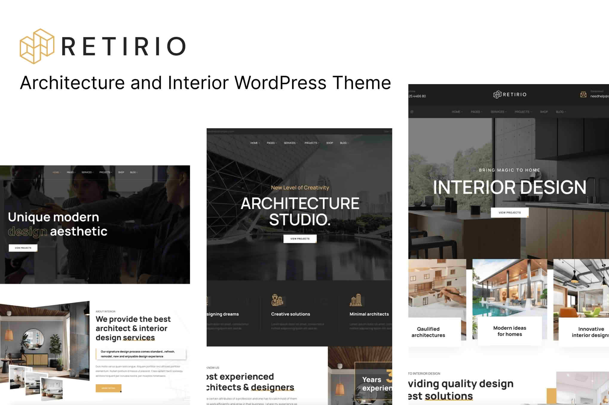 Download Retirio - Architecture and Interior WordPress Theme GPL WordPress Plugin