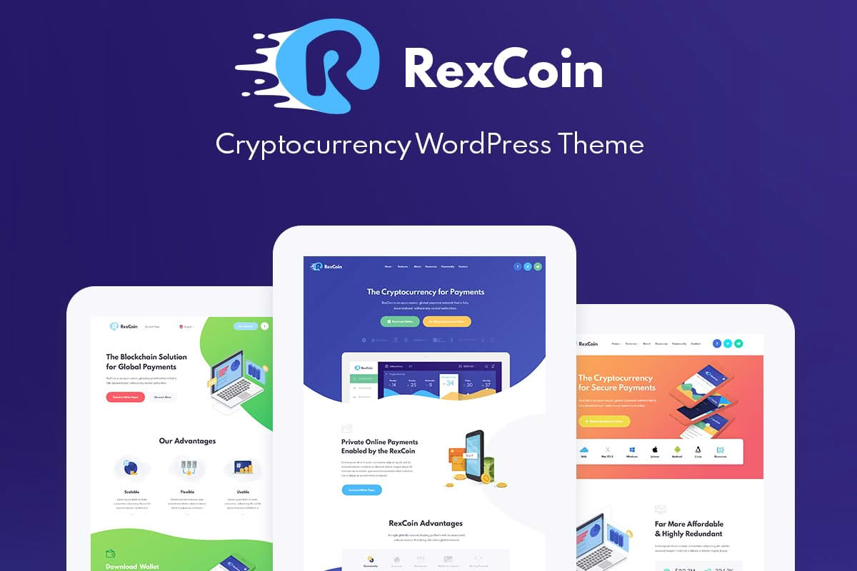 Download RexCoin | A Multi-Purpose Cryptocurrency & Coin ICO WordPress Theme GPL WordPress Plugin