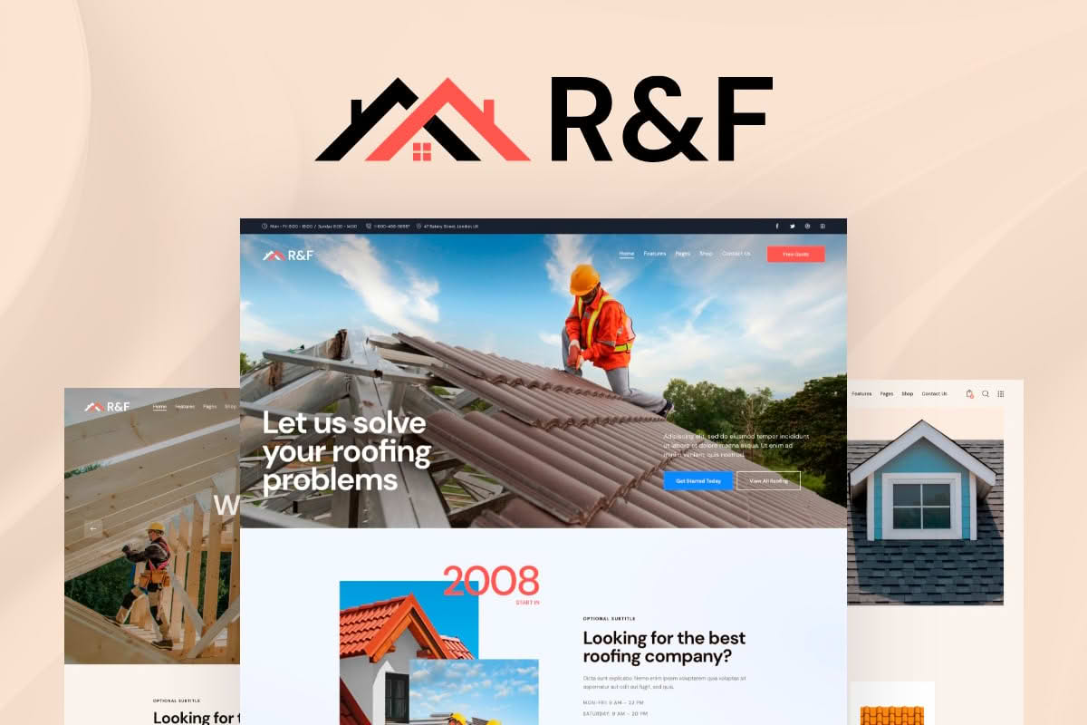 Download R&F - Roofing & Flooring Carpenter WordPress Theme GPL WordPress Plugin