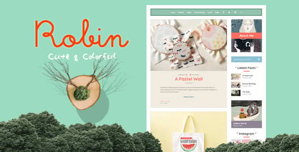 Download Robin - Cute & Colorful Blog Theme GPL WordPress Plugin