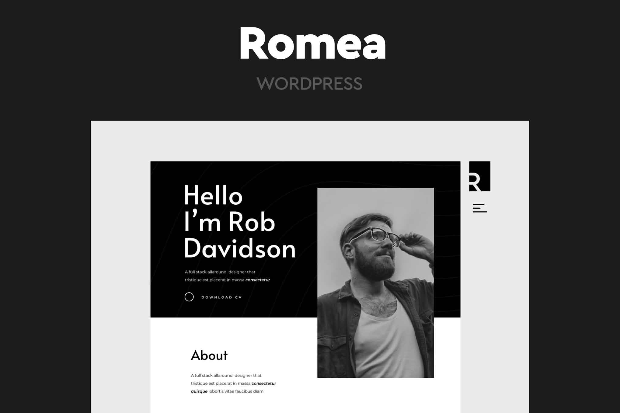 Download Romea - Personal Portfolio WordPress Theme GPL WordPress Plugin