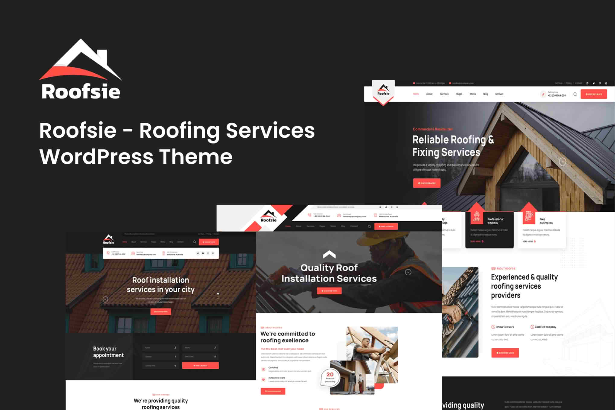 Roofsie - Roofing Services WordPress Theme