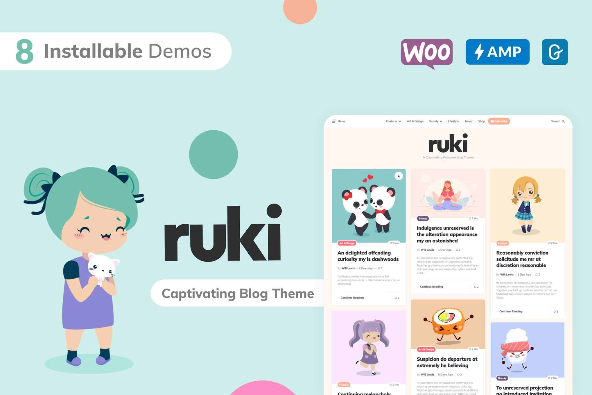 Download Ruki - A Captivating Personal Blog Theme GPL WordPress Plugin