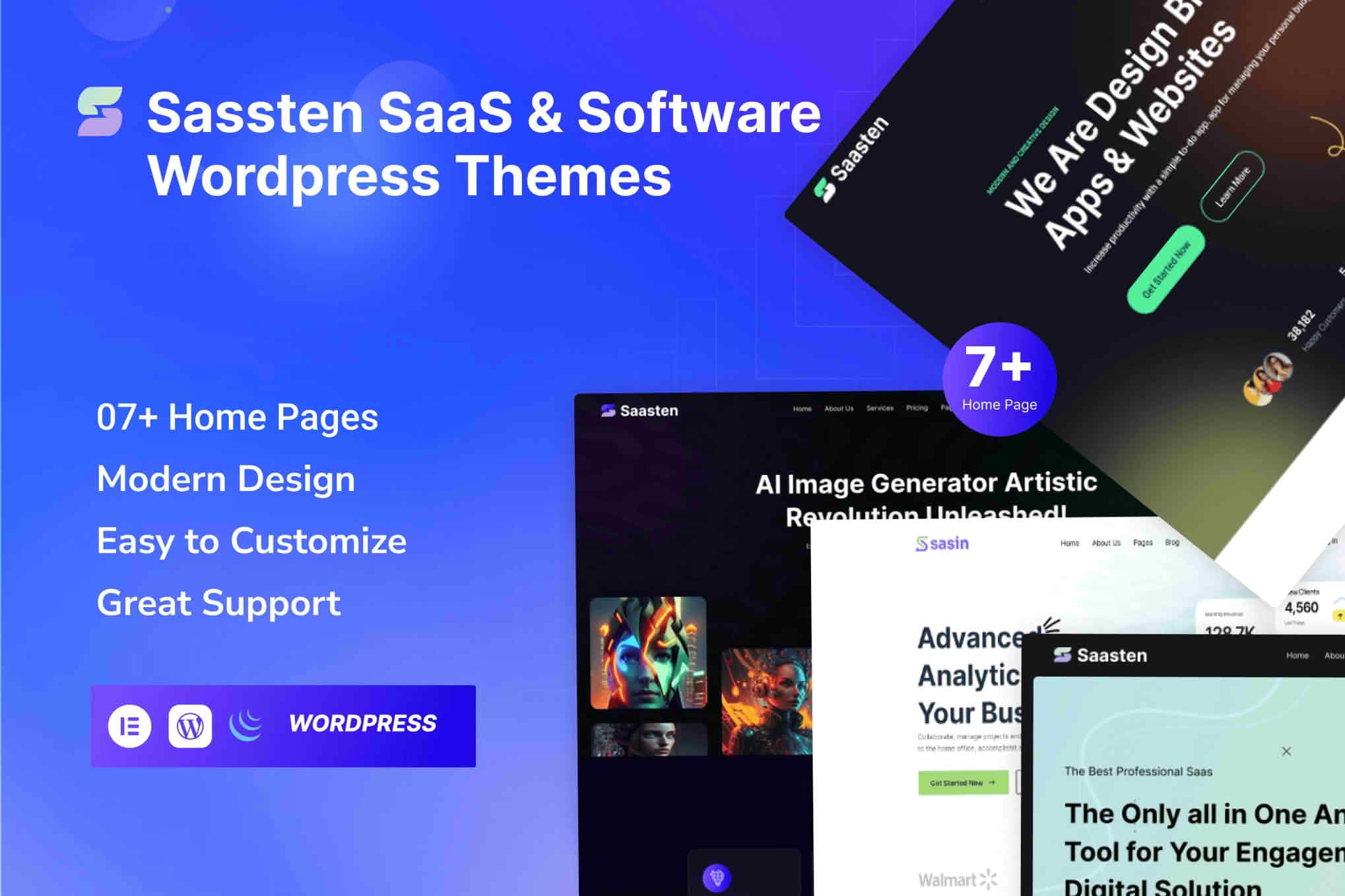 Download Saasten - SaaS & Software Landing WordPress Theme GPL WordPress Plugin