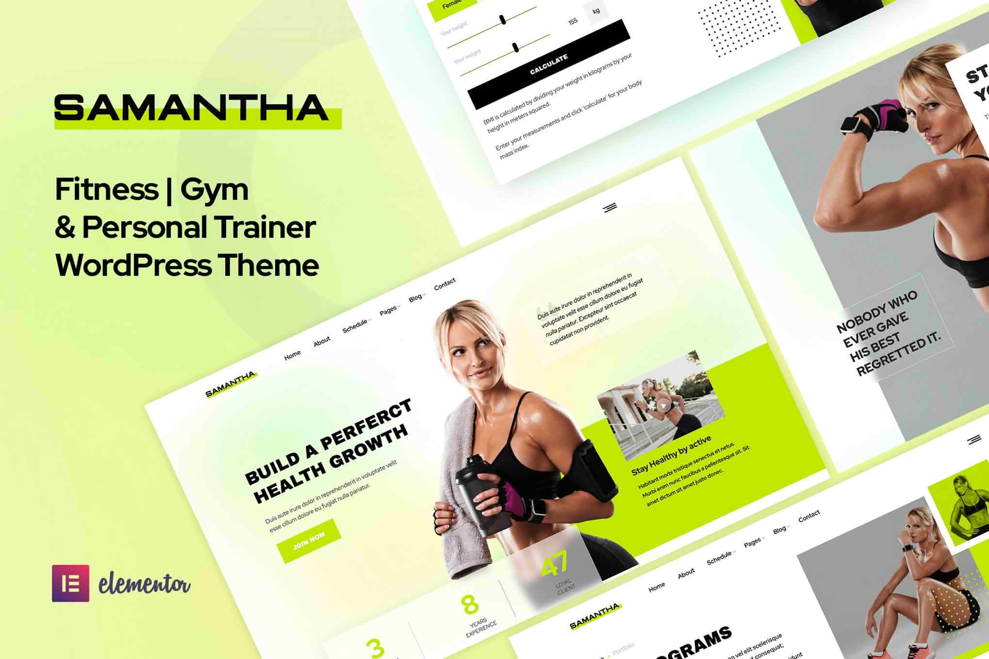 Download Samantha - Personal Trainer & Fitness WordPress Theme GPL WordPress Plugin