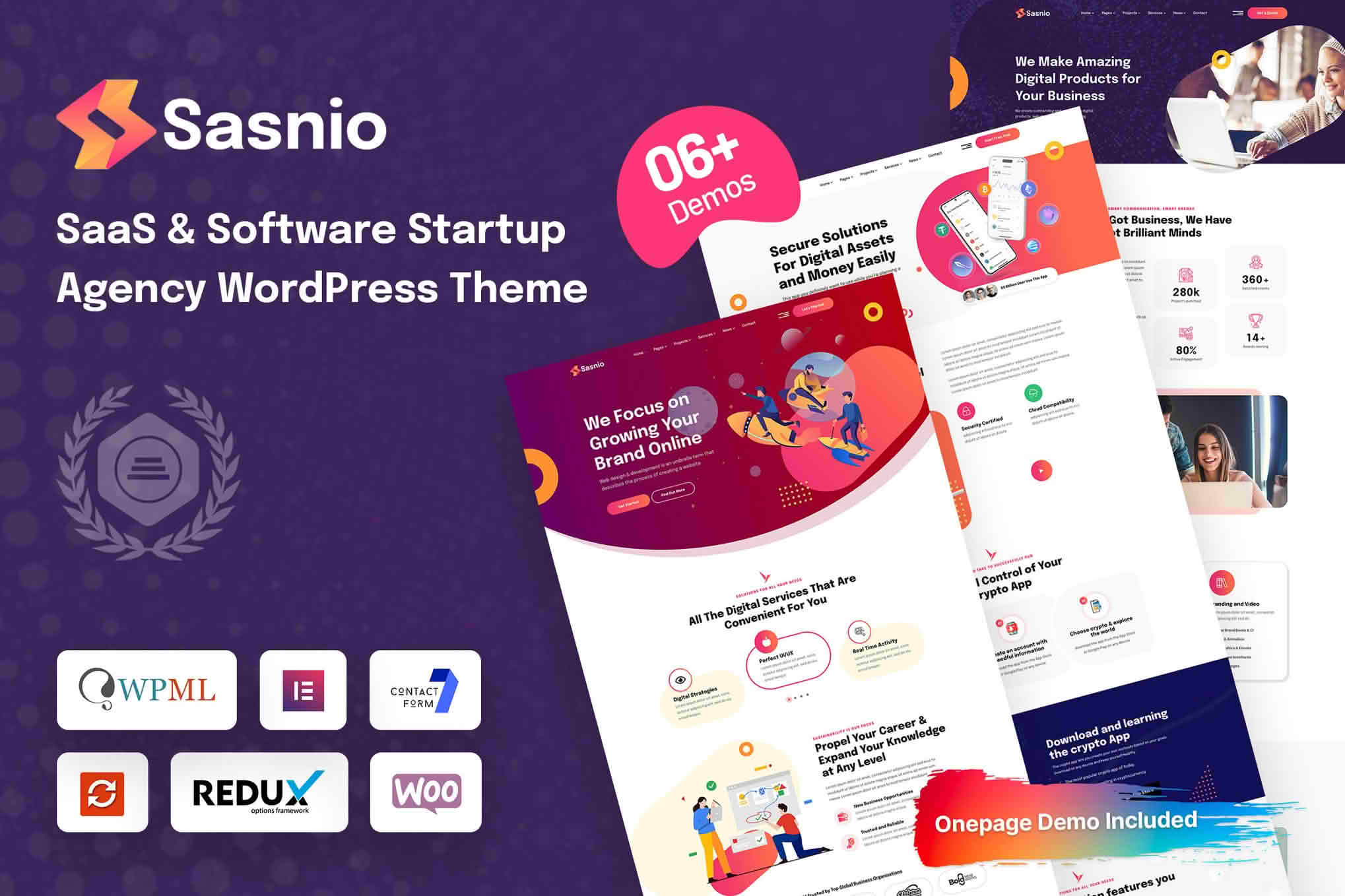 Download Sasnio - SaaS & Software Startup Agency WordPress Theme GPL WordPress Plugin