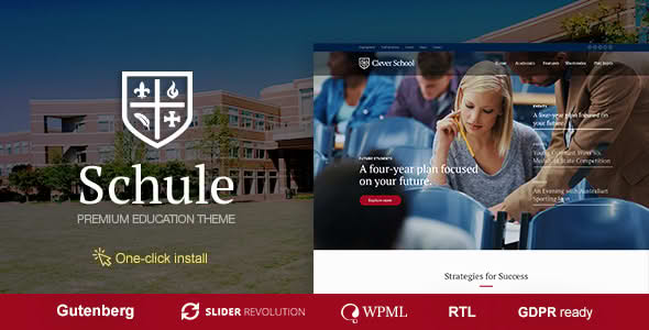 Download Schule - School & Education Theme GPL WordPress Plugin