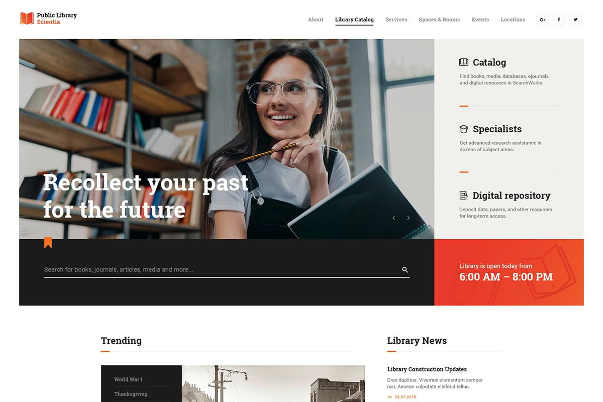 Download Scientia | Public Library & Book Store Education WordPress Theme GPL WordPress Plugin
