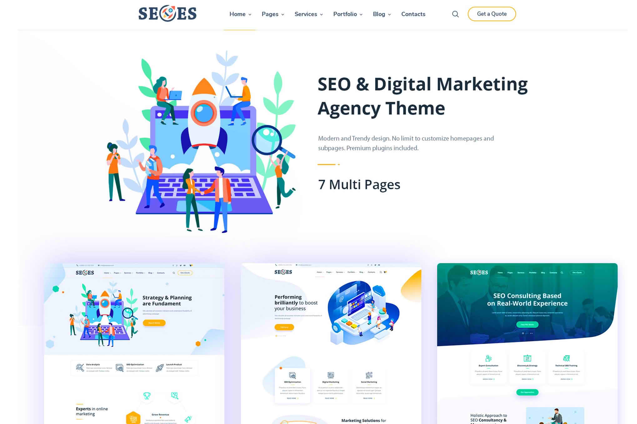 Download Seoes - Marketing Agency WordPress Theme GPL WordPress Plugin
