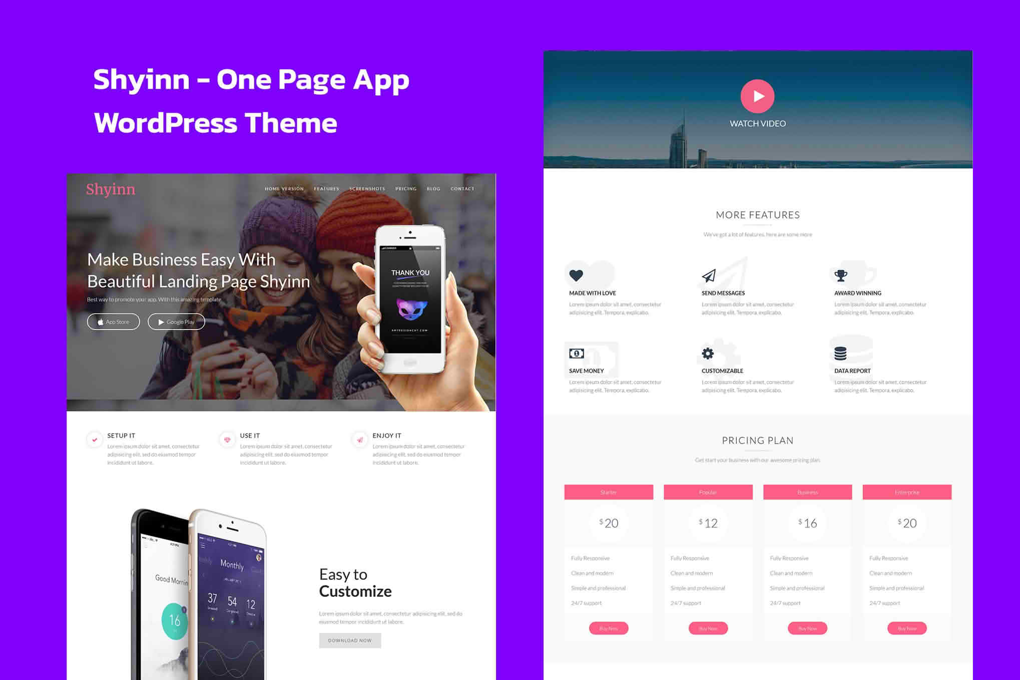 Download Shyinn - One Page App WordPress Theme GPL WordPress Plugin