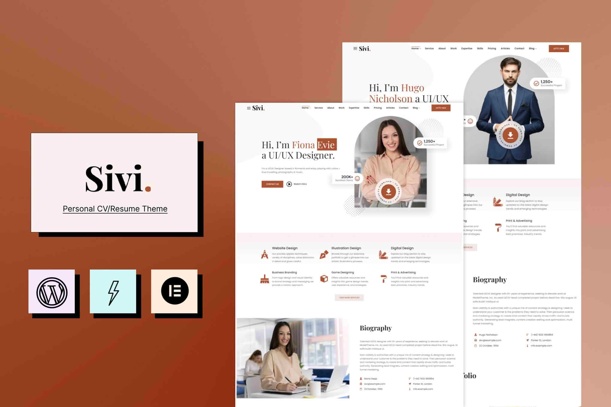 Download Sivi - Personal CV/Resume Theme GPL WordPress Plugin