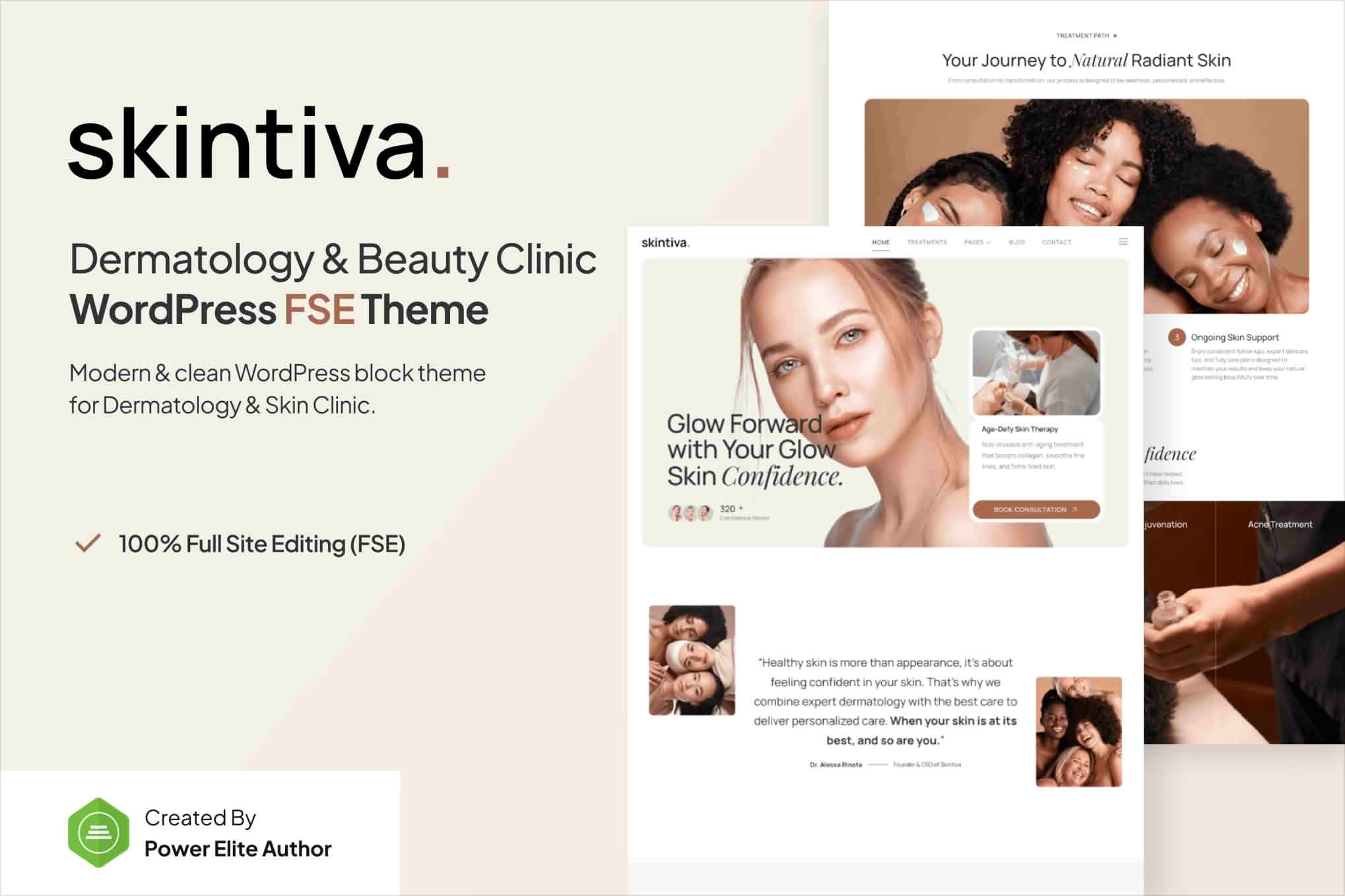 Skintiva – Dermatology & Beauty Clinic Gutenverse FSE WordPress Block Theme