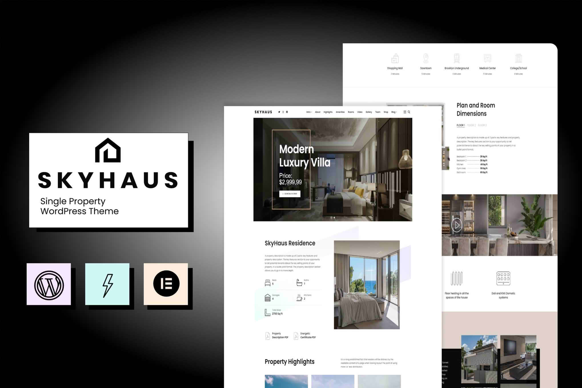 Download SkyHaus - Single Property One Page Theme GPL WordPress Plugin