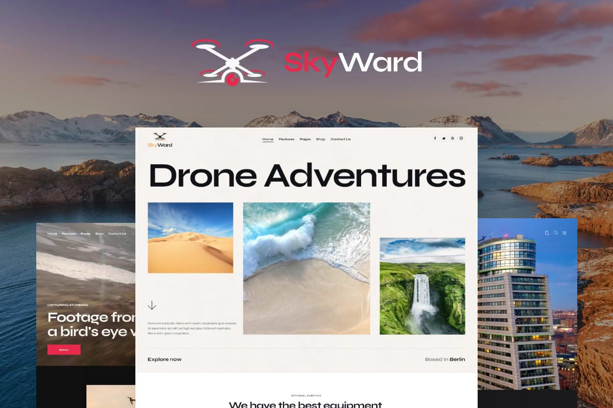 Download Skyward - Drone Aerial Videography WordPress Theme GPL WordPress Plugin