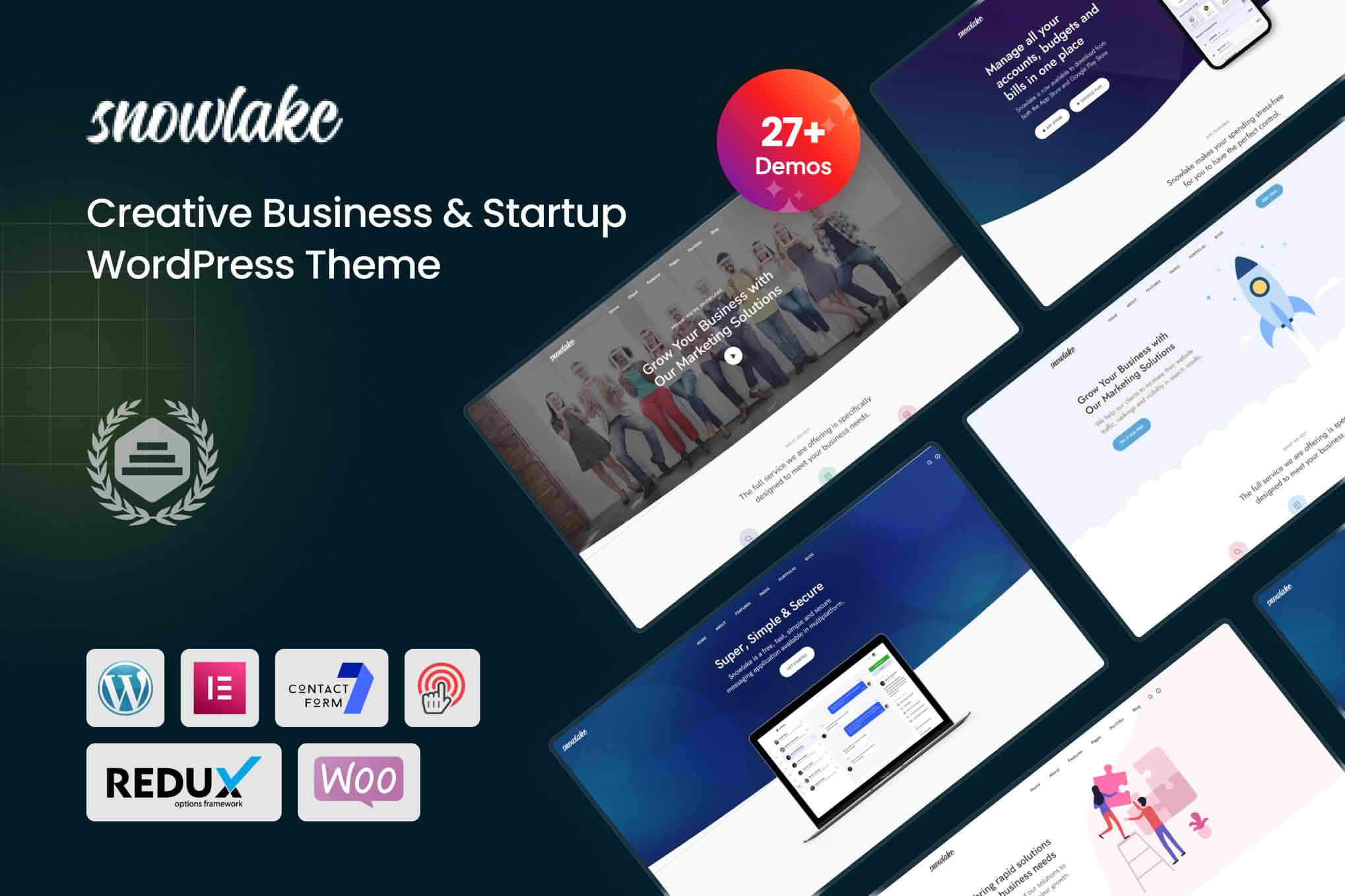 Download Snowlake - Creative Business & Startup WordPress Theme GPL WordPress Plugin