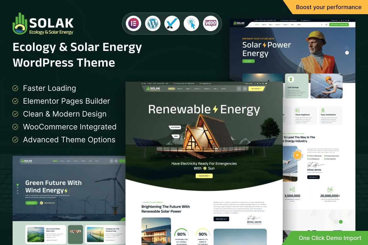 Download Solak - Ecology & Solar Energy WordPress Theme GPL WordPress Plugin