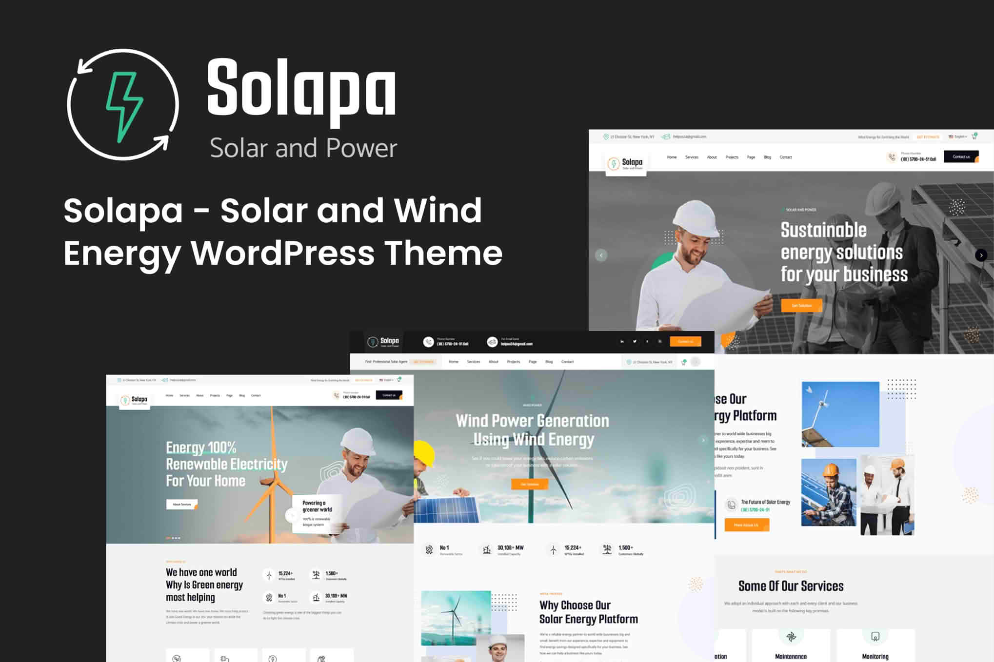Solapa - Solar and Wind Energy WordPress Theme