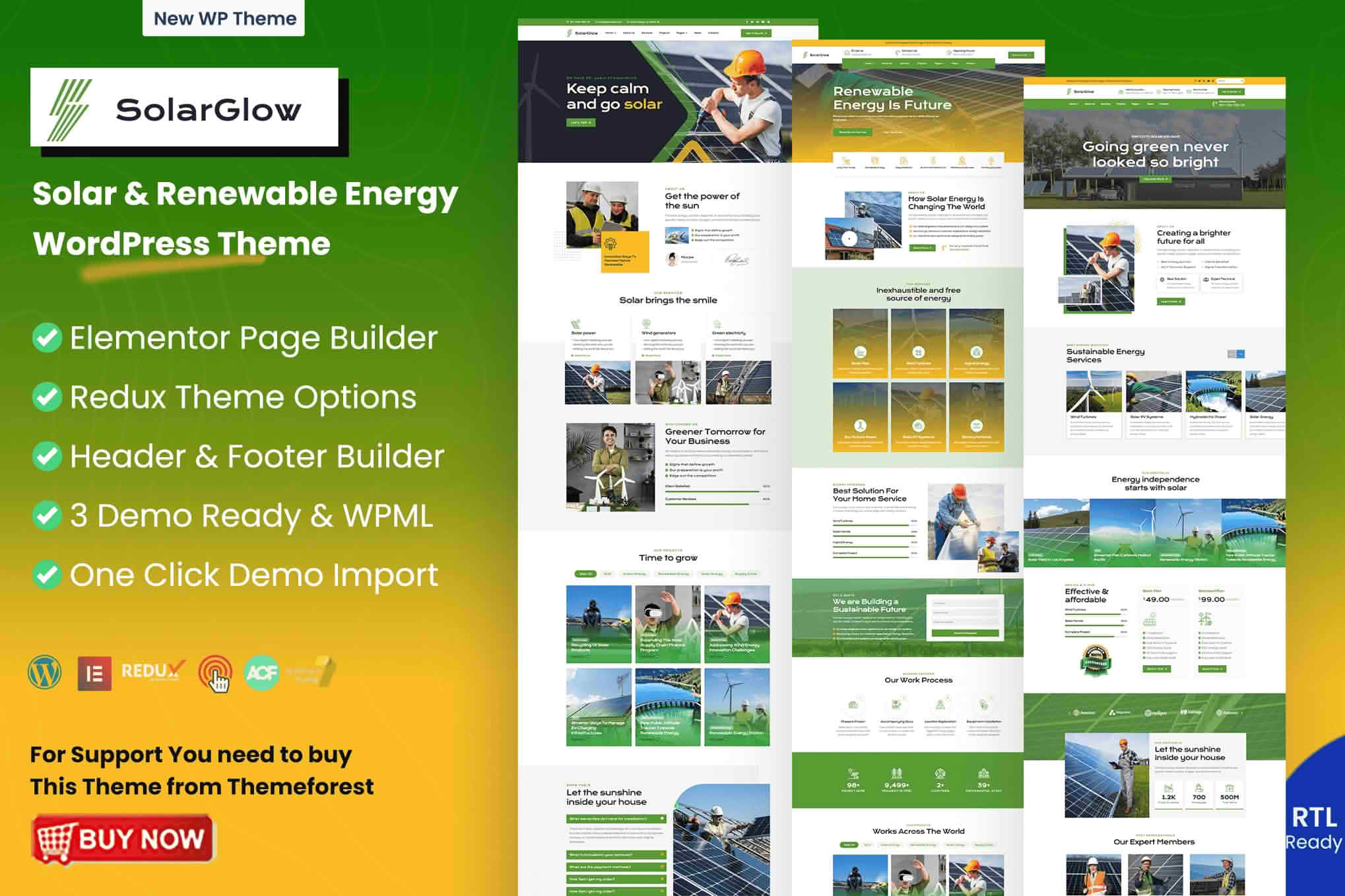 Download Solarglow - Solar & Renewable Energy WordPress Theme GPL WordPress Plugin