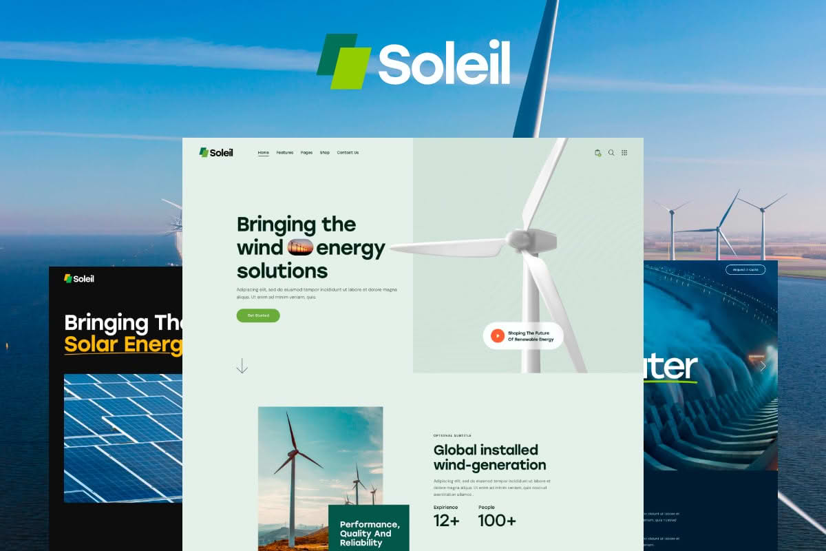 Download Soleil - Solar Panels & Renewable Energy WordPress Theme GPL WordPress Plugin
