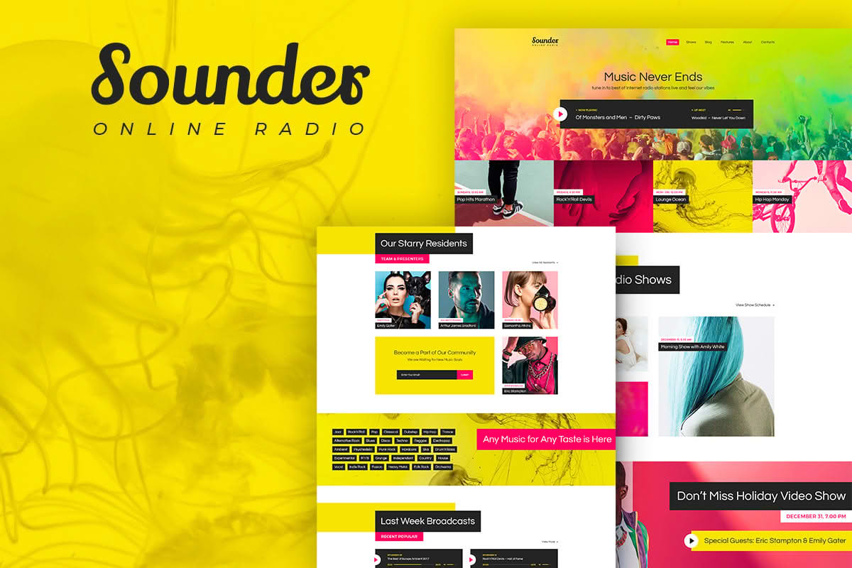 Download Sounder | Online Internet Radio Station WordPress Theme + RTL GPL WordPress Plugin