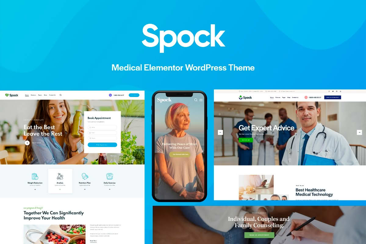 Download Spock - Medical Elementor Multi-skin WordPress Theme GPL WordPress Plugin
