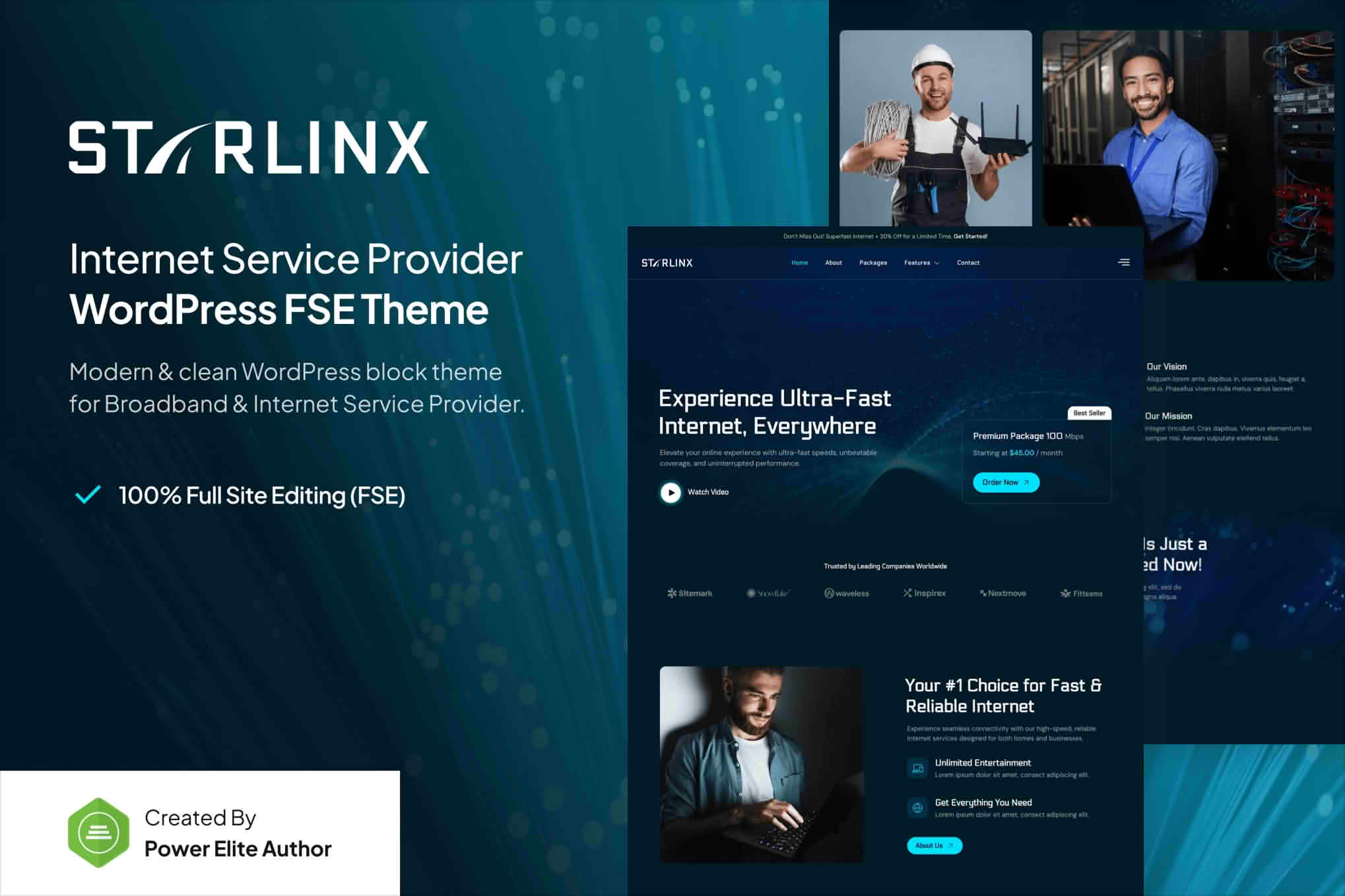 Starlinx – Broadband & Internet Service Provider FSE WordPress Theme
