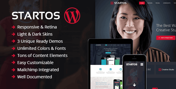 Download Startos - Modern App Landing Page WordPress Theme GPL WordPress Plugin
