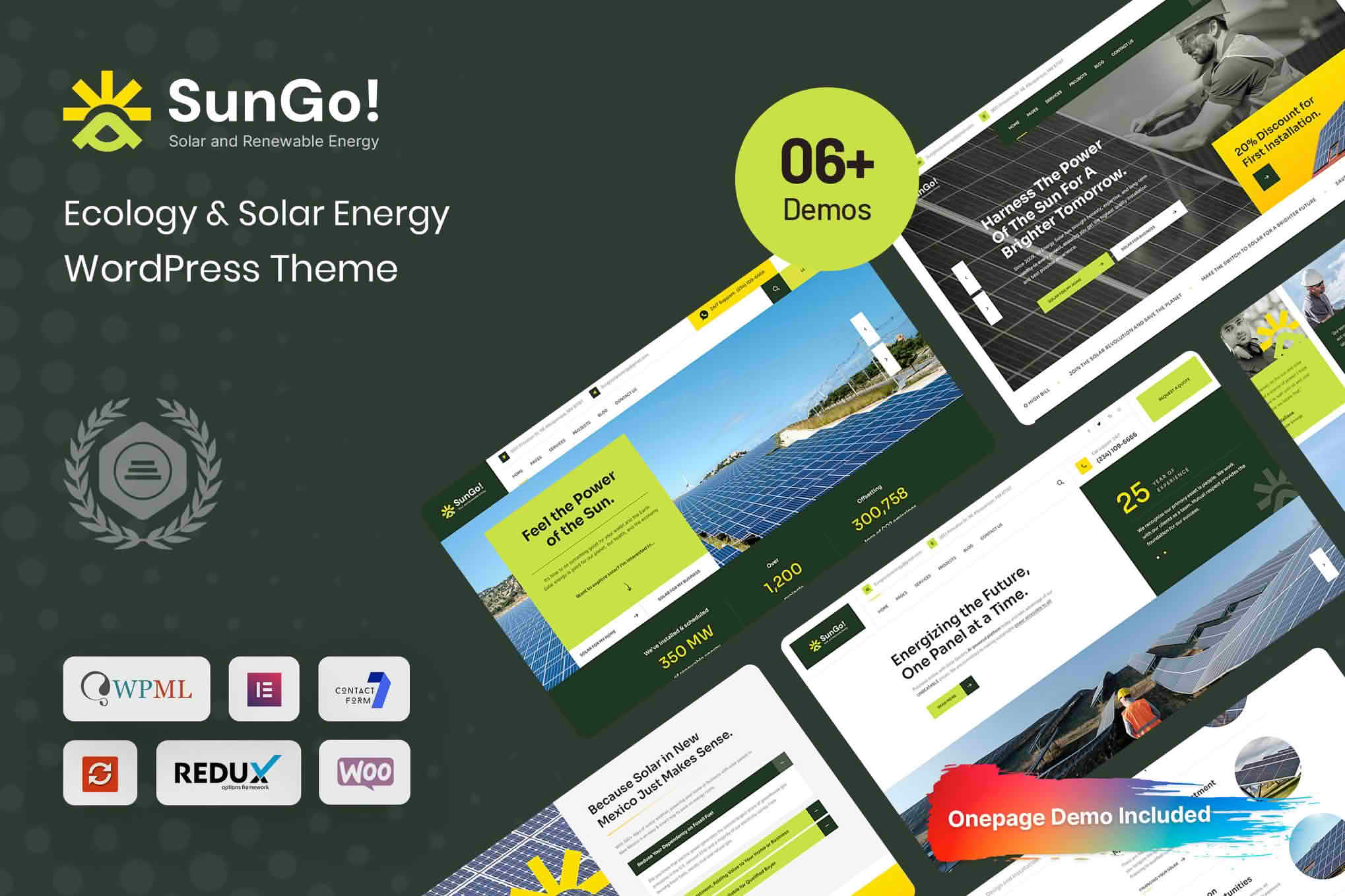 Download Sungo - Ecology & Solar Energy WordPress Theme GPL WordPress Plugin