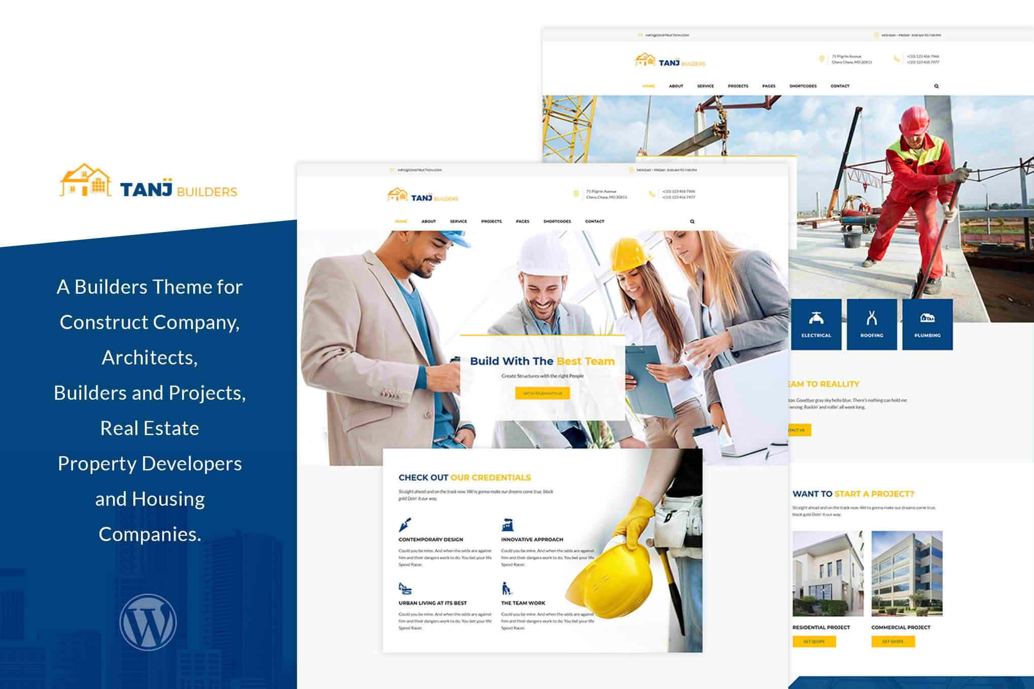 Download Tanj  - Construction WordPress Theme GPL WordPress Plugin