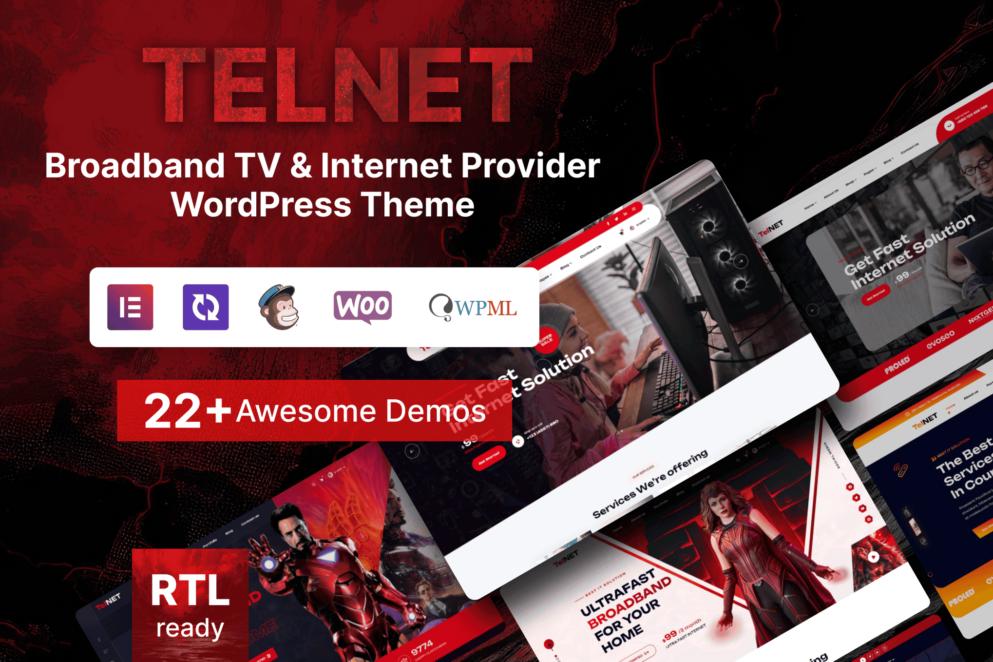 Download Telnet - Broadband TV & Internet Provider WordPress Theme GPL WordPress Plugin