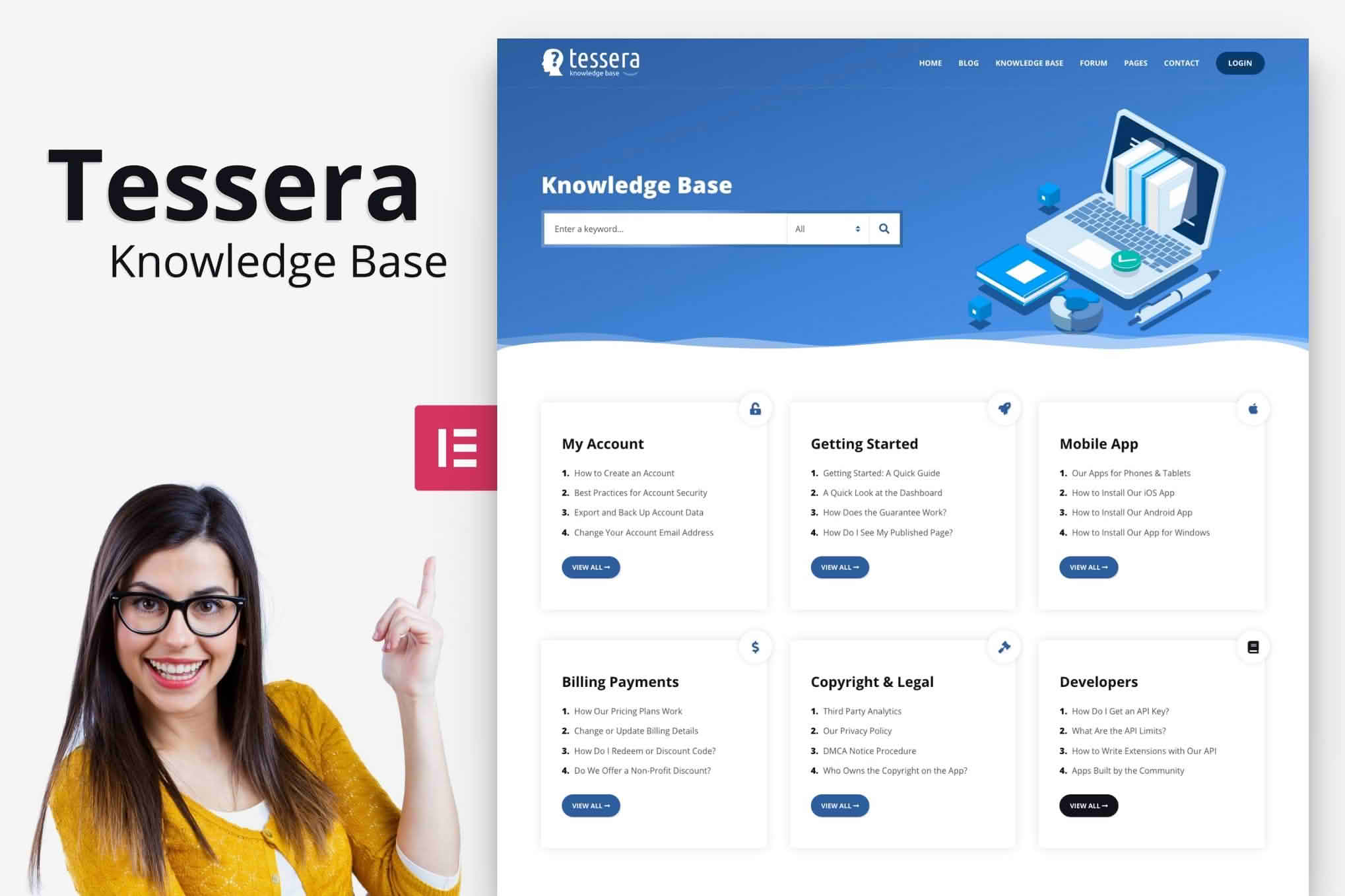Download Tessera - Knowledge Base & Support Forum WordPress Theme GPL WordPress Plugin