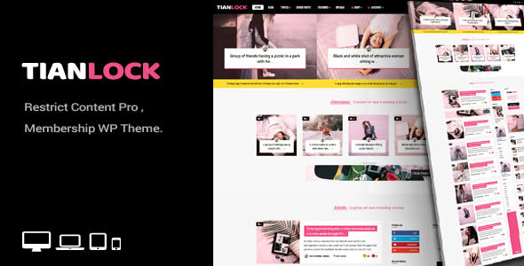 Download TianLock WP - Restrict Content Pro / Membership Theme GPL WordPress Plugin