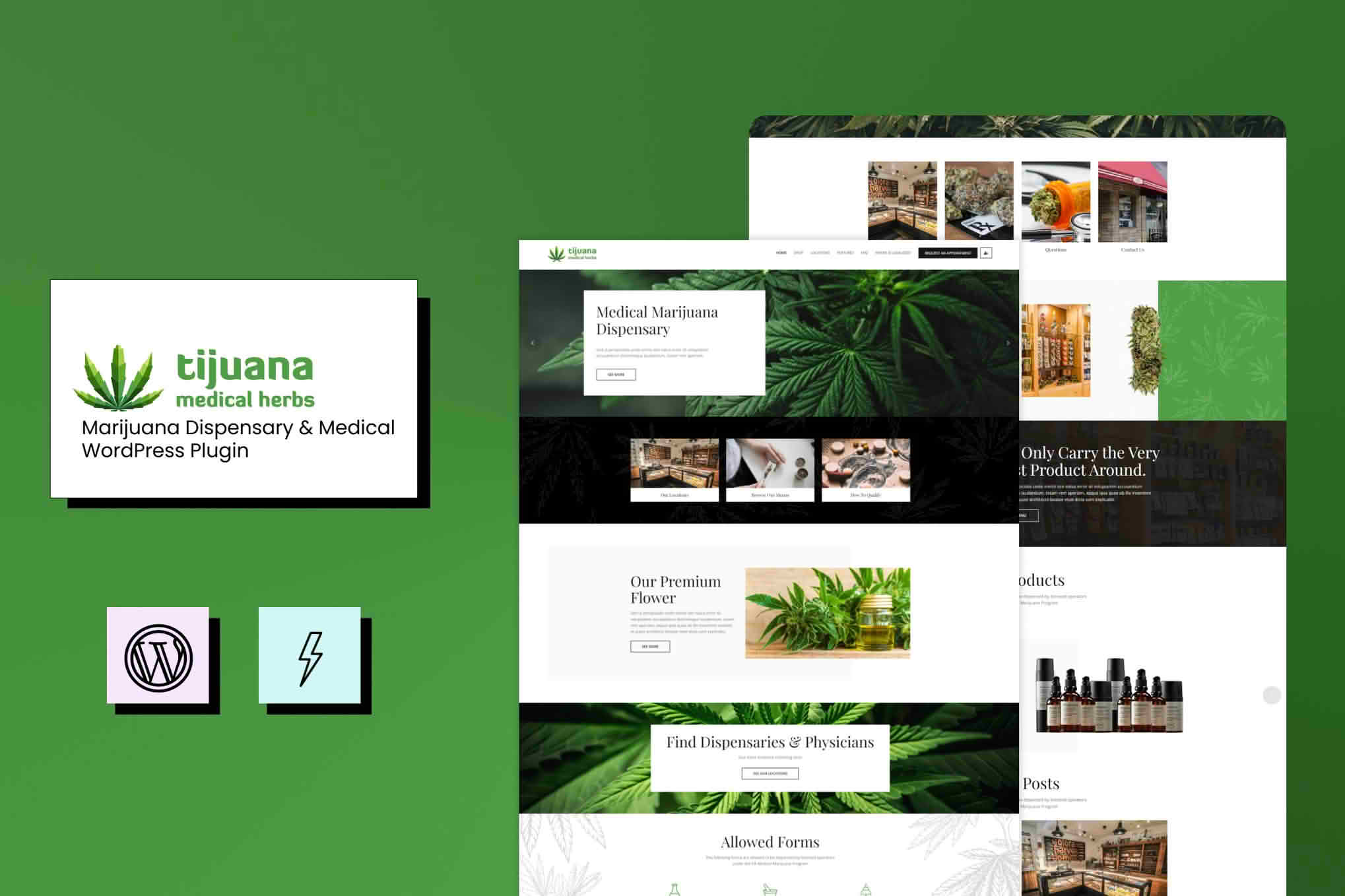 Download Tijuana - Marijuana Dispensary & Medical WordPress Theme GPL WordPress Plugin