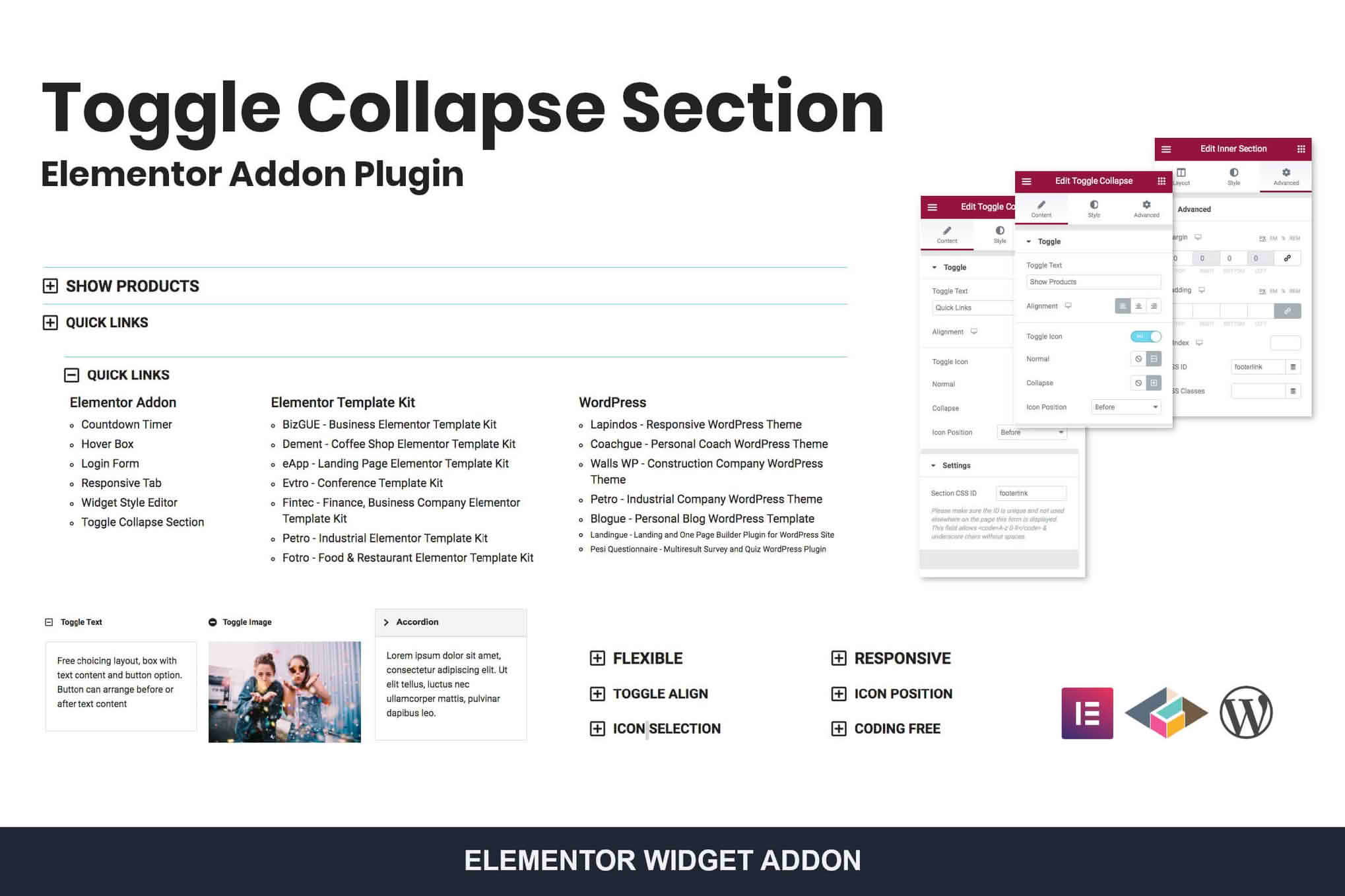 Download Toggle Collapse Section Elementor Addon