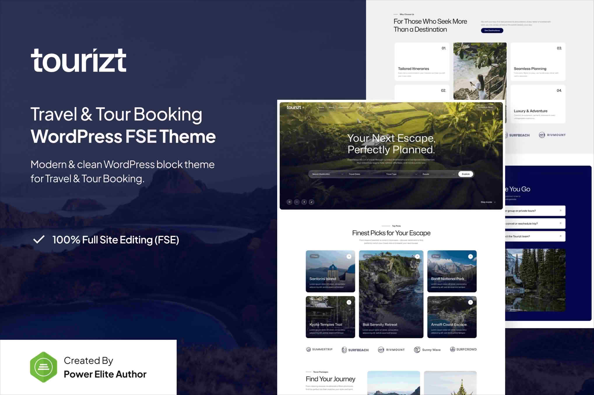 Tourizt – Tour & Travel Agency Gutenverse FSE WordPress Block Theme