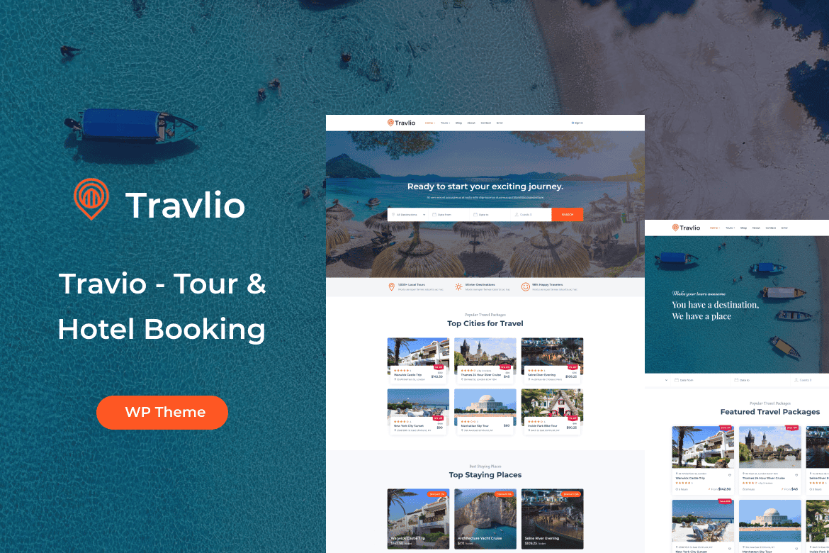 Download Travlio - Travel Booking WordPress Theme GPL WordPress Plugin