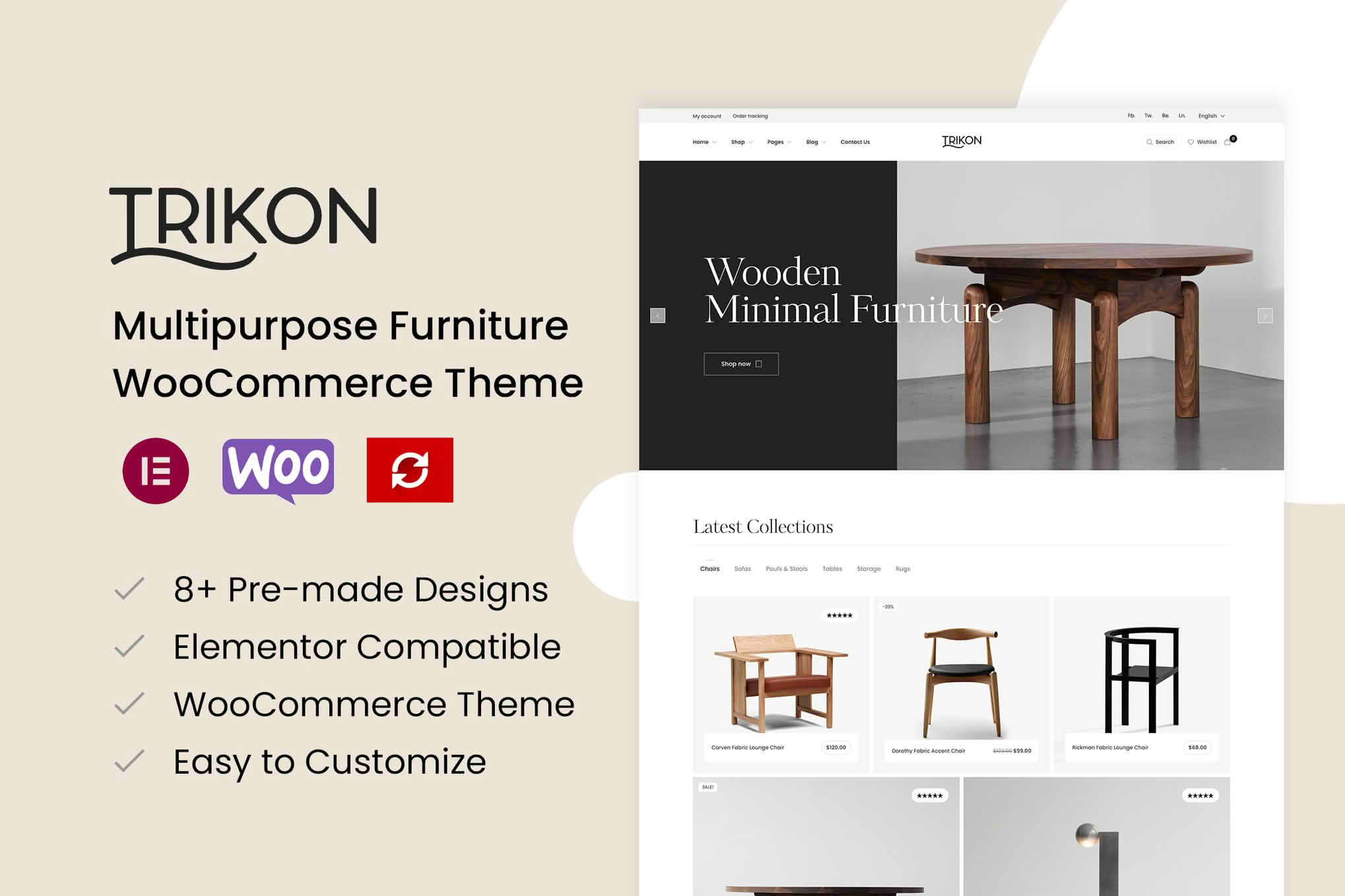 Download Trikon - Multipurpose Furniture WooCommerce Theme GPL WordPress Plugin