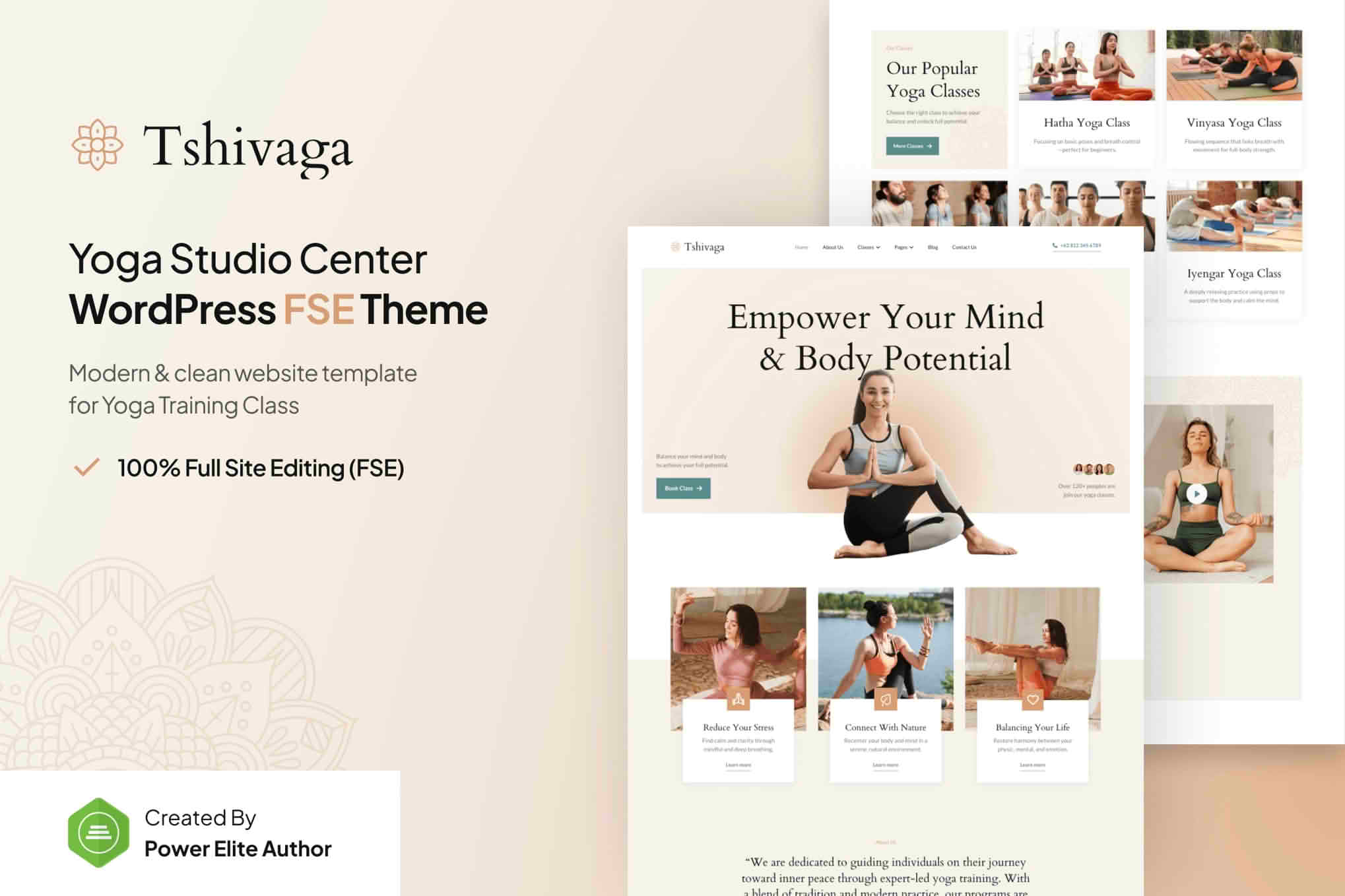 Tshivaga – Yoga Studio & Training Center FSE WordPress Theme