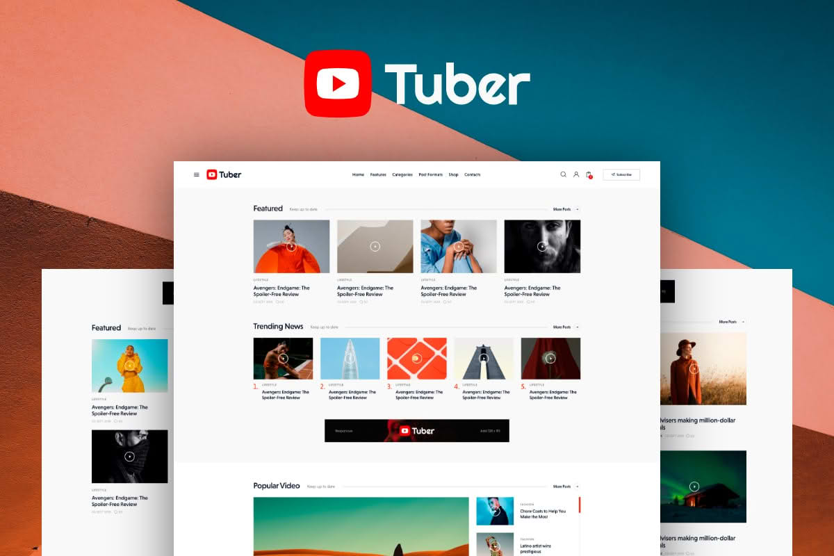 Download Tuber - Video Blog & Podcast WordPress Theme GPL WordPress Plugin