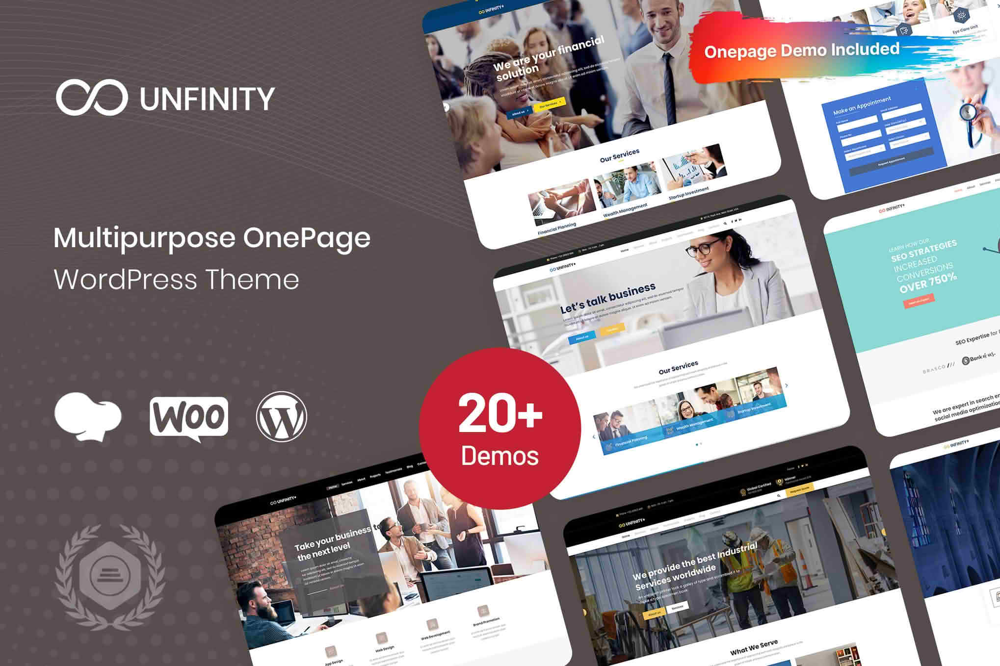 Download Unfinity - One Page WordPress Theme GPL WordPress Plugin