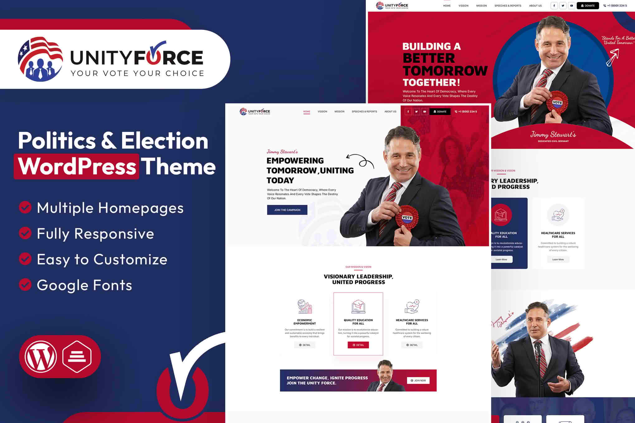 Download UnityForce | Politics & Election WordPress Theme GPL WordPress Plugin