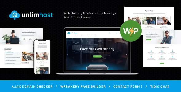 Download UnlimHost - Web Hosting & Internet Technology Theme GPL WordPress Plugin