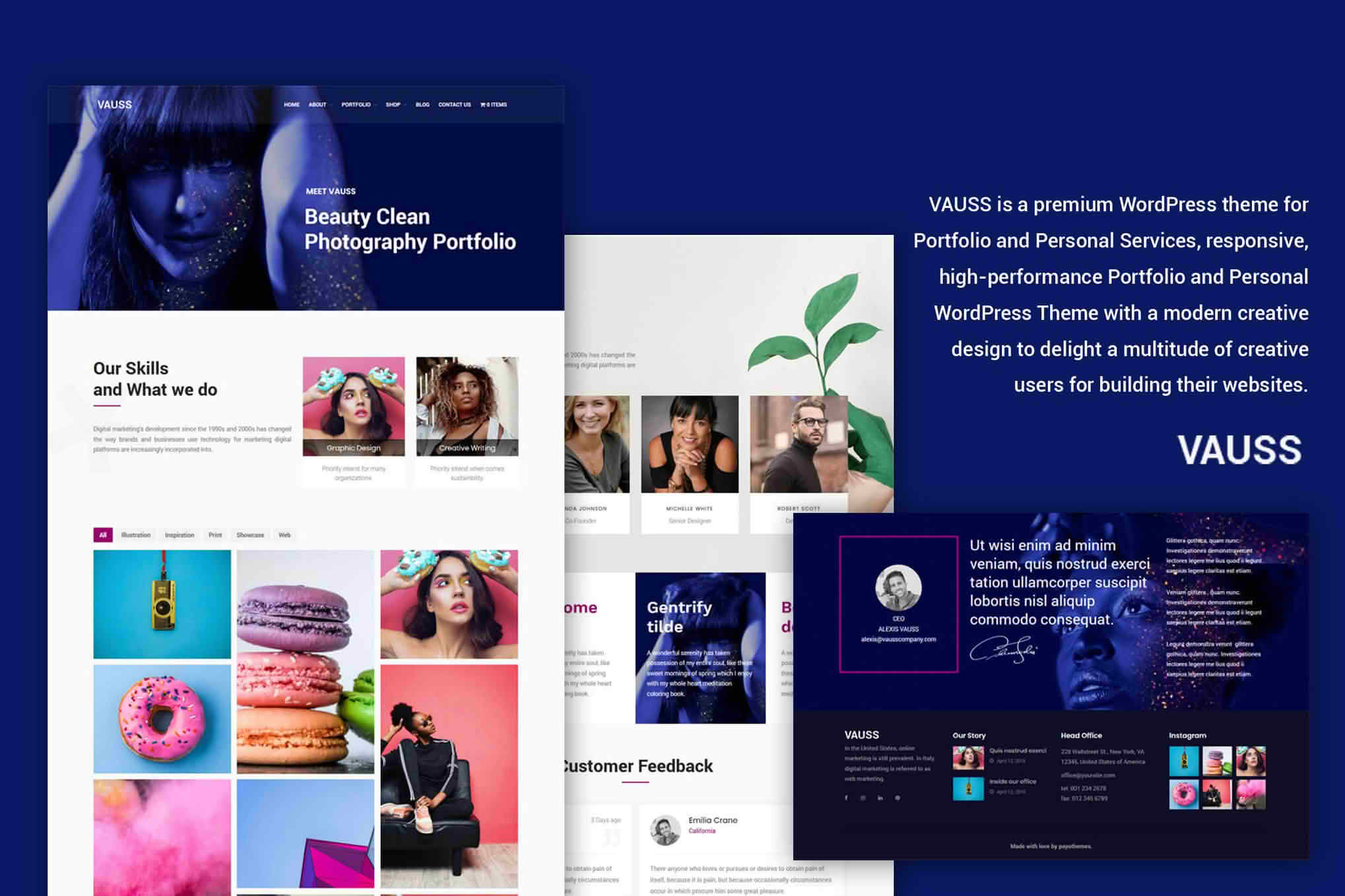 Download VAUSS - Portfolio and Personal Services WordPress Theme GPL WordPress Plugin
