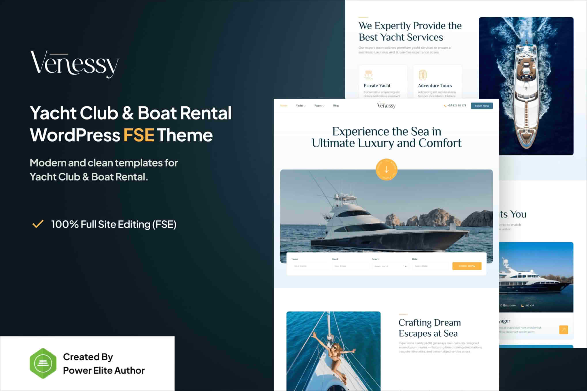 Download Venessy - Yacht Club & Boat Rental FSE WordPress Theme GPL WordPress Plugin