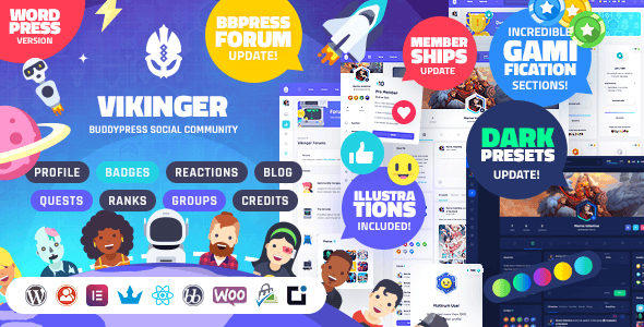 Download Vikinger - BuddyPress and GamiPress Social Community GPL WordPress Plugin