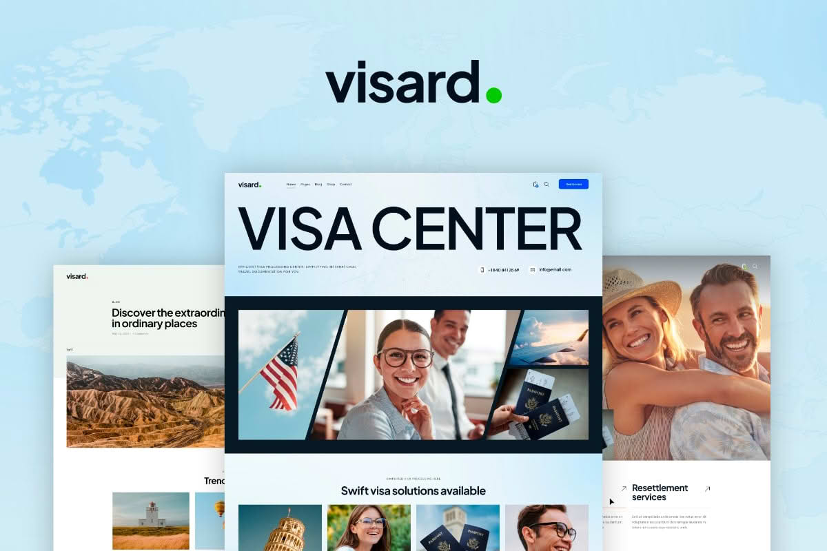 Download Visard - Immigration Visa Center & Travel Agency WordPress Theme GPL WordPress Plugin