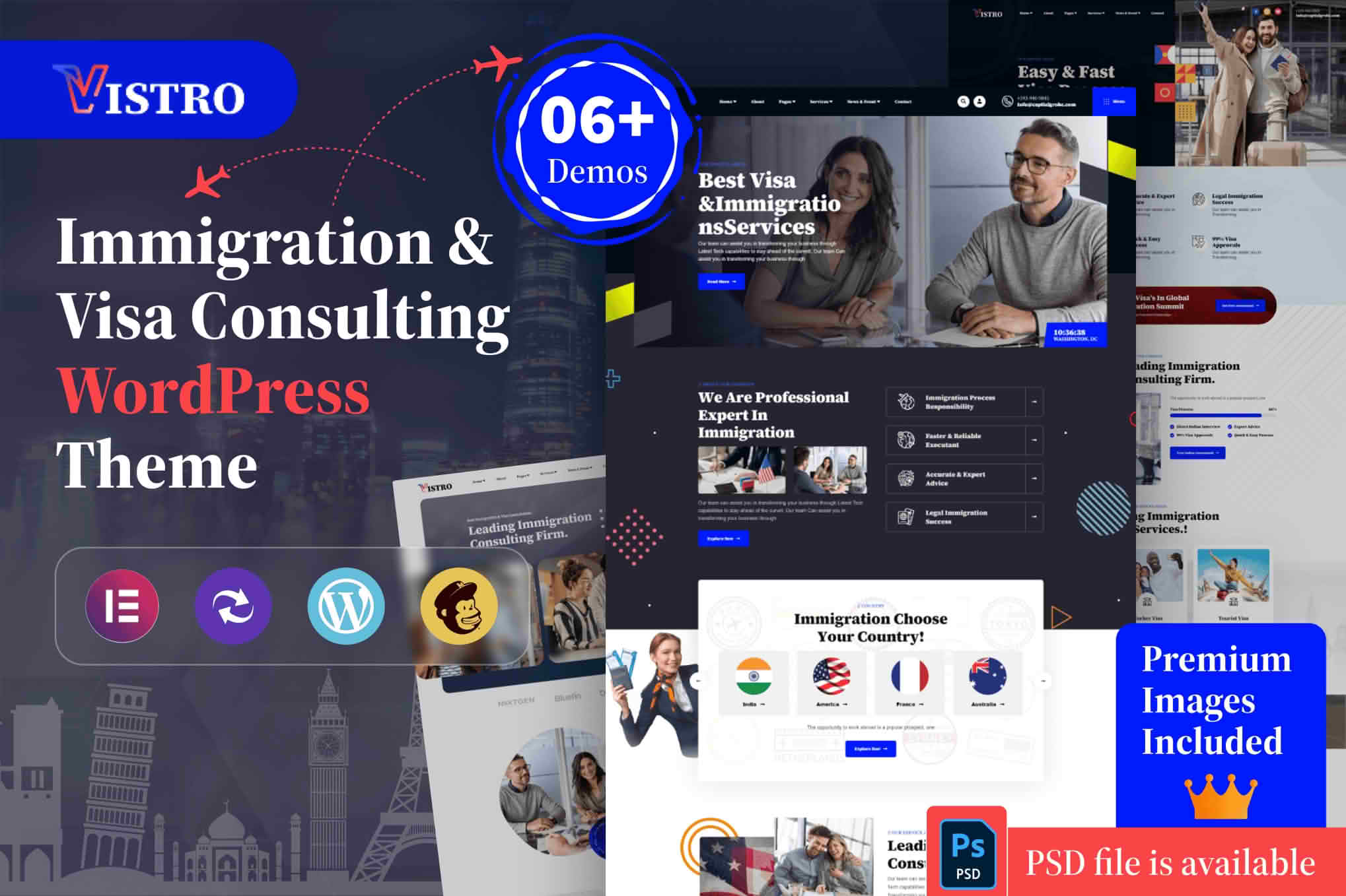 Download Vistro - Visa Immigration WordPress Theme GPL WordPress Plugin