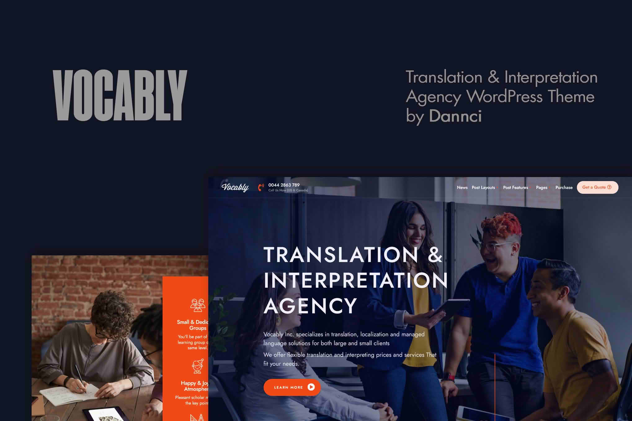 Download Vocably - Translation & Interpretation Agency Theme GPL WordPress Plugin
