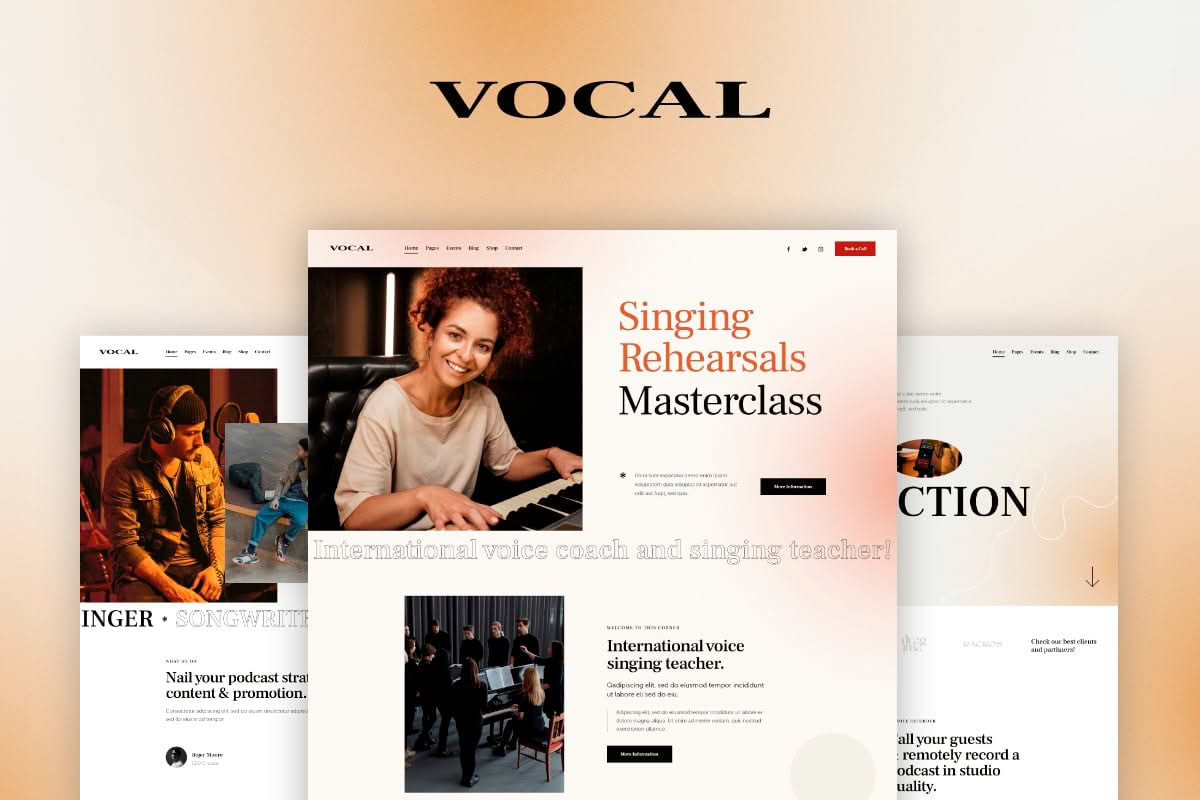 Download Vocal - Singing & Voice Artist WordPress Theme GPL WordPress Plugin